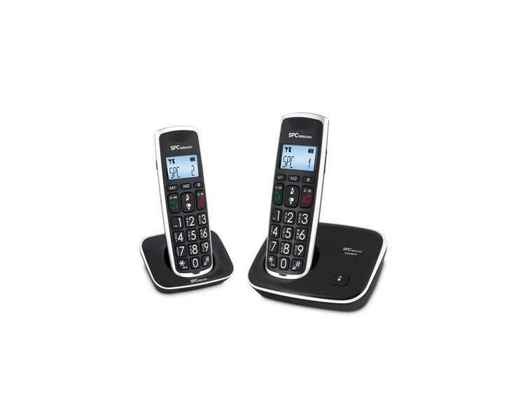 Telefono inalambrico spc duo telecom 7609-n color negro identificador de llamadas agenda pantalla