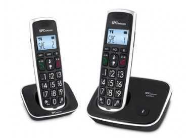 Telefono inalambrico spc duo telecom 7609-n color negro identificador de llamadas agenda pantalla