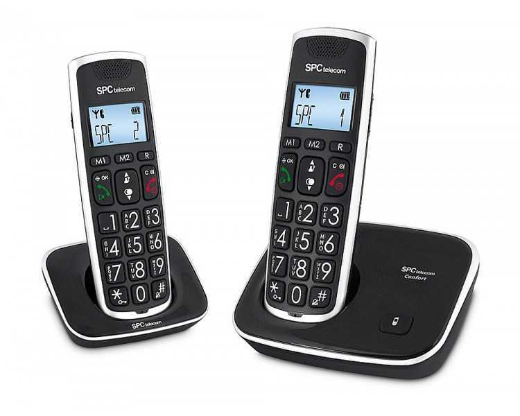 Telefono inalambrico spc duo telecom 7609-n color negro identificador de llamadas agenda pantalla