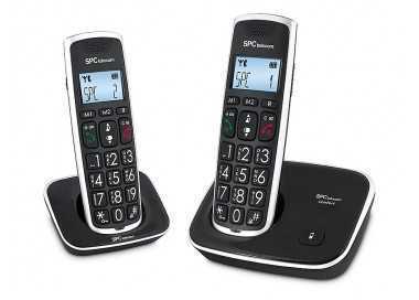 Telefono inalambrico spc duo telecom 7609-n color negro identificador de llamadas agenda pantalla
