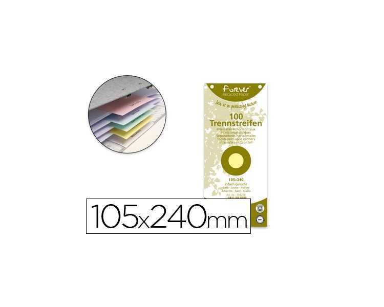 Separador exacompta cartulina reciclada juego de 100 separadores 105x240 con taladros colores surtidos