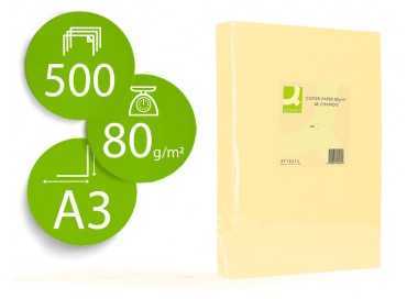 Papel color q-connect din a3 80gr champagne paquete de 500 hojas