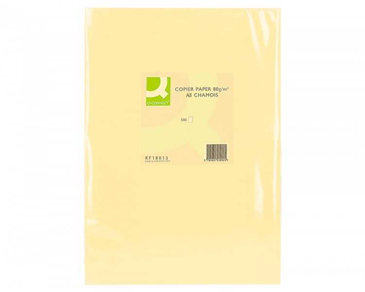 Papel color q-connect din a3 80gr champagne paquete de 500 hojas