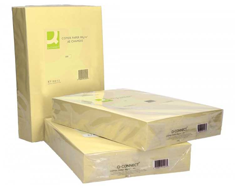 Papel color q-connect din a3 80gr champagne paquete de 500 hojas