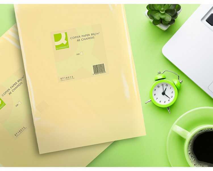 Papel color q-connect din a3 80gr champagne paquete de 500 hojas