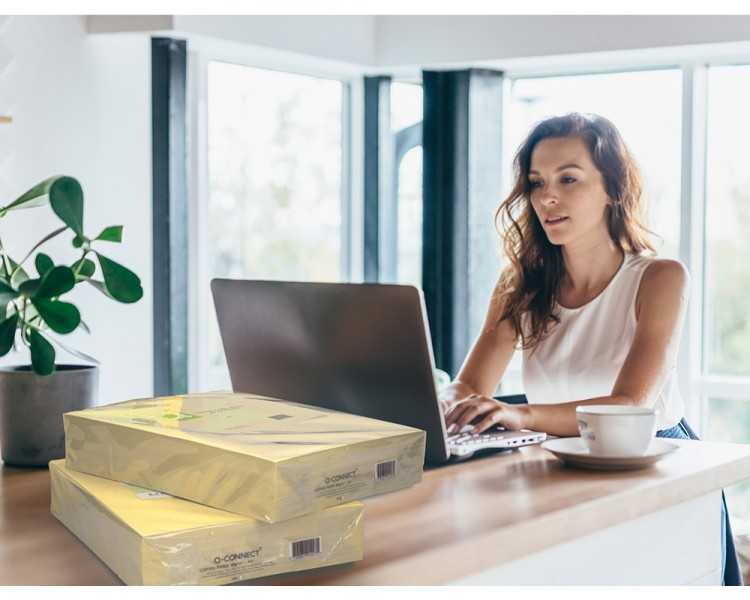 Papel color q-connect din a3 80gr champagne paquete de 500 hojas
