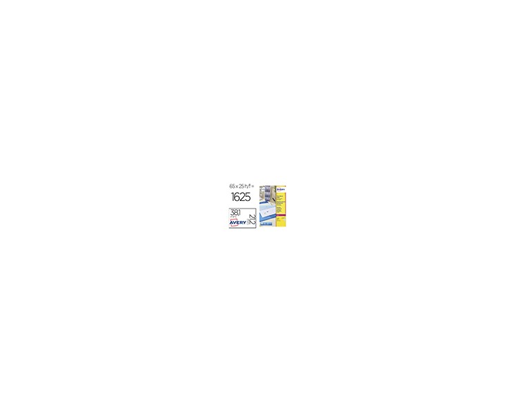 Etiqueta adhesivas resistente avery transparente 38,1x21,2 mm caja de 1625 unidades
