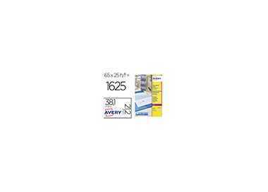 Etiqueta adhesivas resistente avery transparente 38,1x21,2 mm caja de 1625 unidades