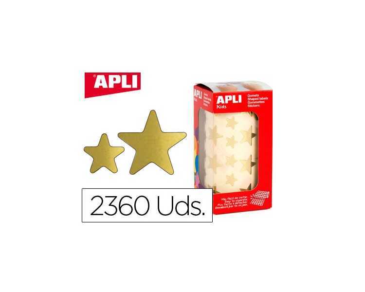 Gomets apli estrella oro rollo de 2360 unidades
