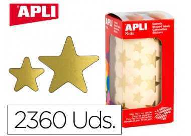 Gomets apli estrella oro rollo de 2360 unidades