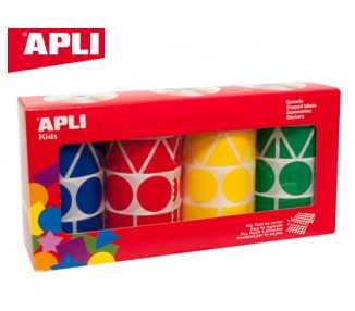 Gomets apli figuras surtidas t amaño xl pack de 4 rollos colores surtidos 5428 unidades