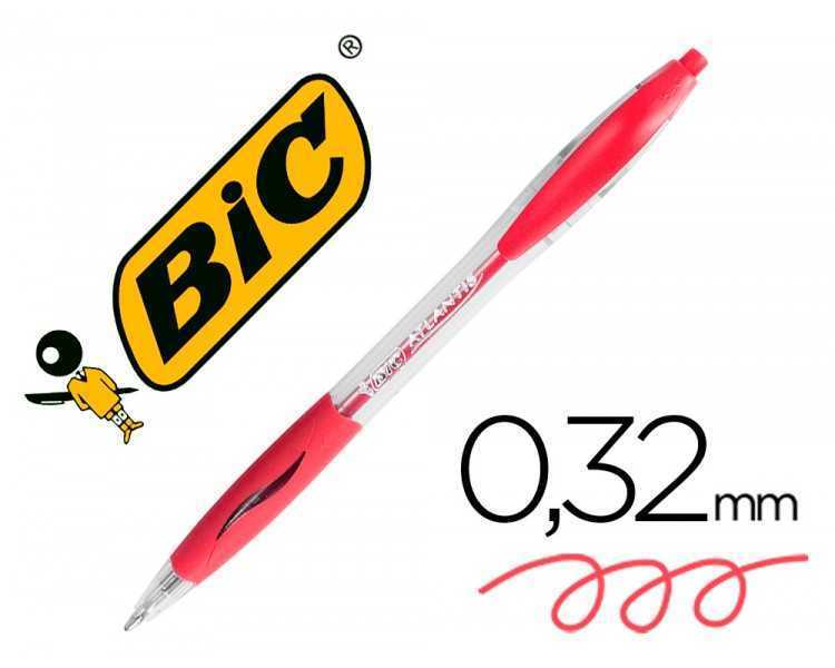 Boligrafo bic atlantis rojo retractil tinta aceite punta de 1 mm
