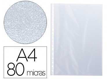 Funda multitaladro q-connect din a4 80 mc cristal bolsa de 10 unidades