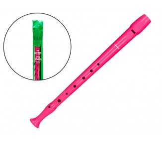 Flauta hohner 9508 color rosa funda verde y transparente