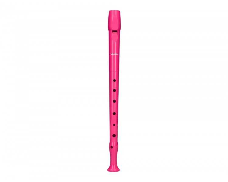 Flauta hohner 9508 color rosa funda verde y transparente