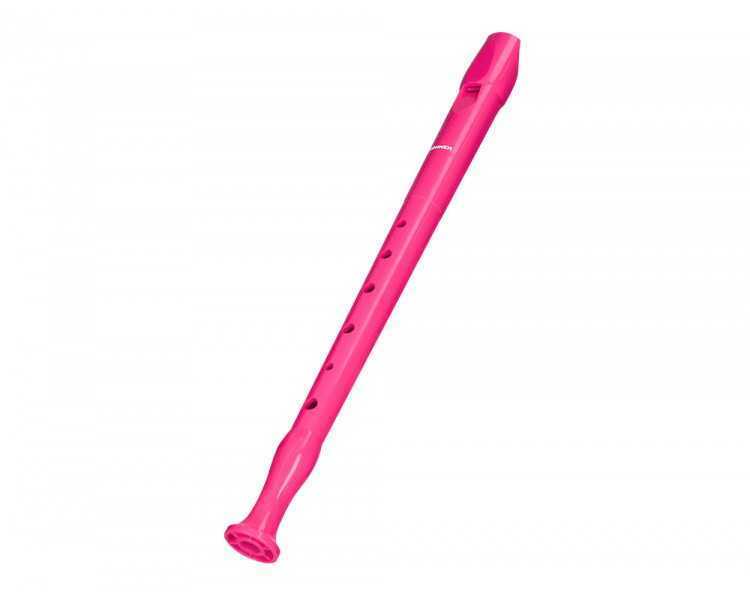 Flauta hohner 9508 color rosa funda verde y transparente