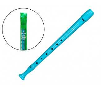 Flauta hohner 9508 color celeste funda verde y transparente