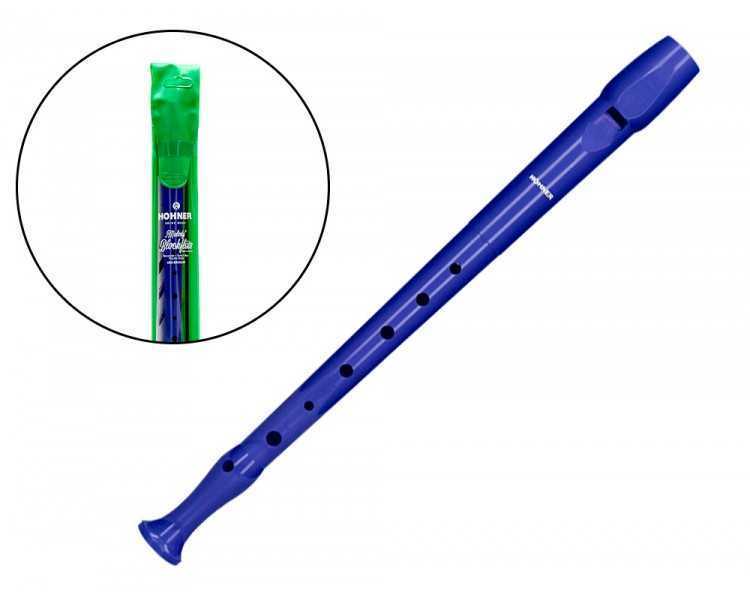 Flauta hohner 9508 color azul funda verde y transparente