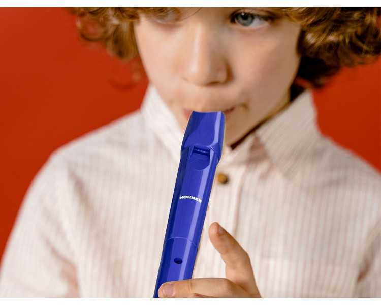 Flauta hohner 9508 color azul funda verde y transparente