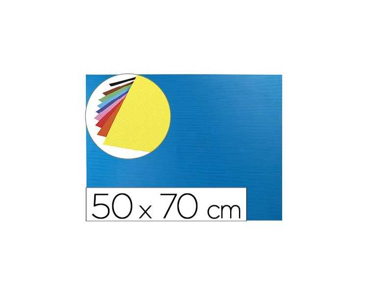 Goma eva ondulada liderpapel 50x70cm 2,2mm de espesor azul claro