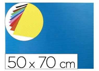 Goma eva ondulada liderpapel 50x70cm 2,2mm de espesor azul claro