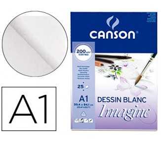 Bloc dibujo multitecnicas canson imagine din a1 encolado liso 59,4x84,1 cm 25 hojas 200 gr/m2