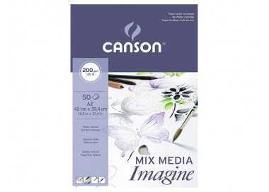 Bloc dibujo multitecnicas canson imagine din a2 encolado liso 42x59,4 cm 50 hojas 200 gr/m2 Bloc dibujo multitecnicas canson imagine din a2 encolado liso 42x59,4 cm 50 hojas 200 gr/m2