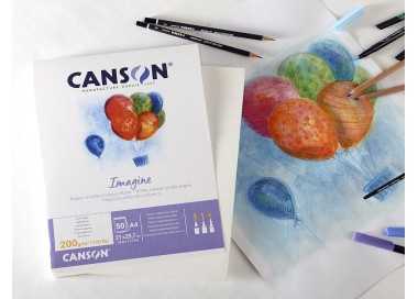 Bloc dibujo multitecnicas canson imagine din a4 encolado liso 21x29,7 cm 50 hojas 200 gr/m2