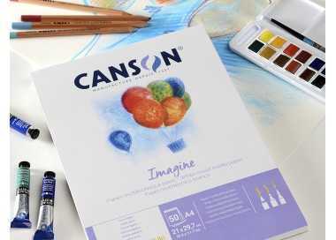 Bloc dibujo multitecnicas canson imagine din a4 encolado liso 21x29,7 cm 50 hojas 200 gr/m2