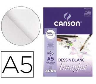 Bloc dibujo multitecnicas canson imagine din a5 encolado liso 14,8x21 cm 50 hojas 200 gr/m2