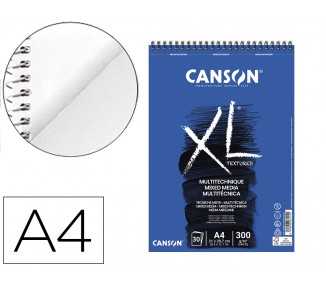 Bloc dibujo acuarela canson xl mix media grano medio din a4 microperforado espiral 21x29,7 cm 30 hojas 300 gr/m2