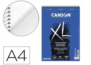 Bloc dibujo acuarela canson xl mix media grano medio din a4 microperforado espiral 21x29,7 cm 30 hojas 300 gr/m2