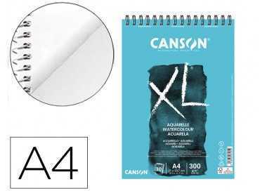 Bloc dibujo acuarela canson xl aquarelle grano fino din a4 microperforado espiral 21x29,7 cm 30 hojas 300 gr/m2