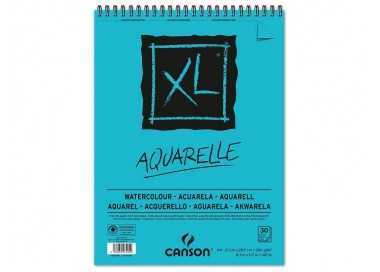 Bloc dibujo acuarela canson xl aquarelle grano fino din a4 microperforado espiral 21x29,7 cm 30 hojas 300 gr/m2