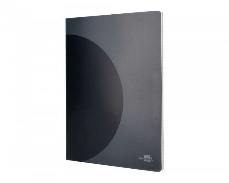 Libreta liderpapel 360 tapa de plastico a5 48 hojas 90g/m2 5mm con doble margen tapa negra