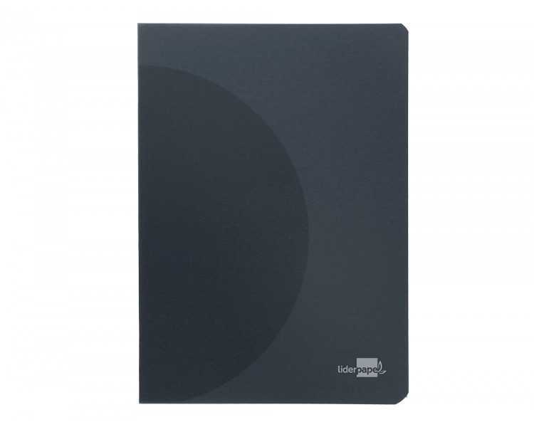 Libreta liderpapel 360 tapa de plastico a5 48 hojas 90g/m2 horizontal con doble margen tapa negra