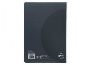 Libreta liderpapel 360 tapa de plastico a5 48 hojas 90g/m2 horizontal con doble margen tapa negra