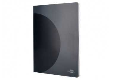 Libreta liderpapel 360 tapa de plastico a5 48 hojas 90g/m2 horizontal con doble margen tapa negra