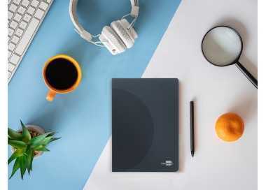 Libreta liderpapel 360 tapa de plastico a5 48 hojas 90g/m2 horizontal con doble margen tapa negra