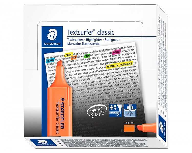 Rotulador staedtler textsurfer classic 364 fluorescente naranja