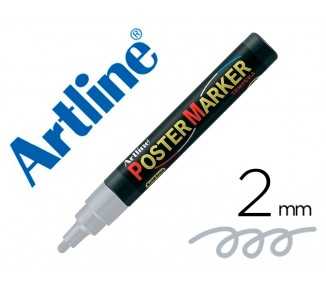 Rotulador artline poster marker epp-4-pla met punta redonda 2 mm color metalizado plata