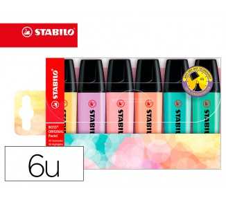 Rotulador stabilo boss pastel fluorescente 70 estuche de 6 unidades surtidas