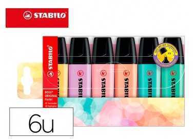 Rotulador stabilo boss pastel fluorescente 70 estuche de 6 unidades surtidas