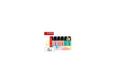 Rotulador stabilo boss pastel fluorescente 70 estuche de 6 unidades surtidas