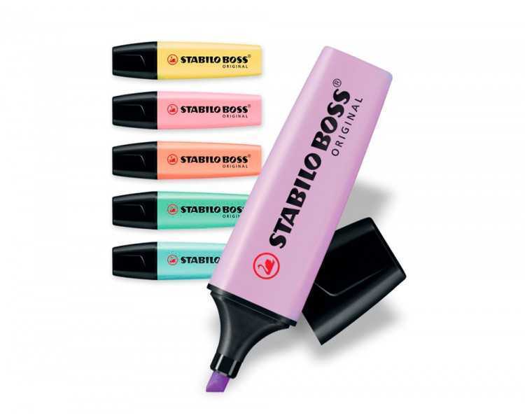 Rotulador stabilo boss pastel fluorescente 70 estuche de 6 unidades surtidas