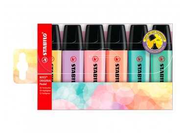 Rotulador stabilo boss pastel fluorescente 70 estuche de 6 unidades surtidas