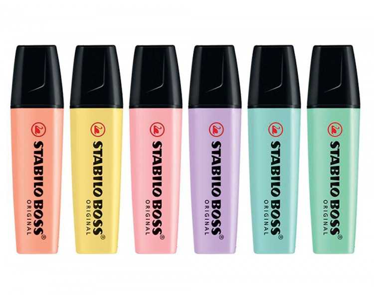 Rotulador stabilo boss pastel fluorescente 70 estuche de 4 unidades colores surtidos