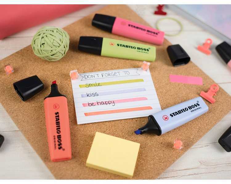 Rotulador stabilo boss pastel fluorescente 70 estuche de 4 unidades colores surtidos