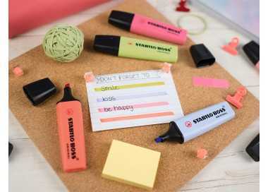 Rotulador stabilo boss pastel fluorescente 70 estuche de 4 unidades colores surtidos