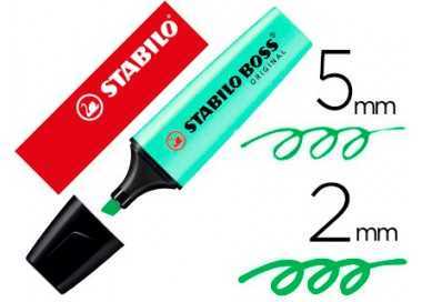 Rotulador stabilo boss pastel fluorescente 70 pizca de menta